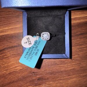 Sterling Silver Ring with Moissanite Stone